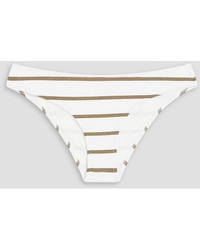 Heidi Klein St Tropez Metallic Striped Low-rise Bikini Briefs - White