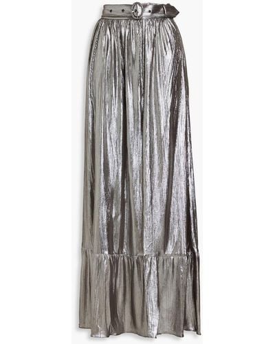 retroféte Gathered Jersey Maxi Skirt - Metallic