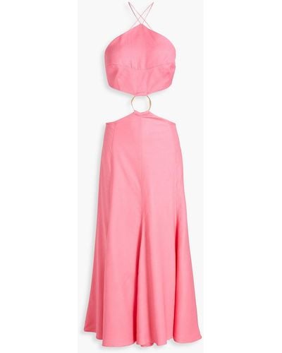 Cult Gaia Nadeesha Embellished Cutout Woven Midi Dress - Pink