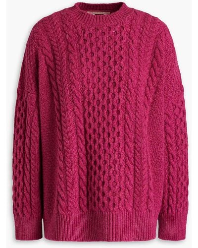 &Daughter Cable-knit Wool Jumper - Pink