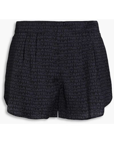 Stella McCartney Pyjama-shorts aus satin aus stretch-seide mit print - Blau