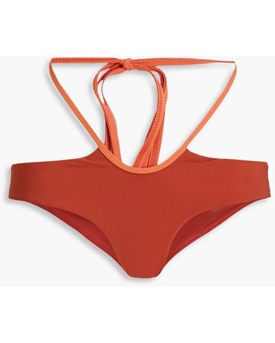 Christopher Esber Looped Tie Cutout Two-tone Low-rise Bikini Briefs - Red