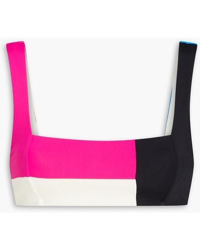 Mara Hoffman Meli Color-block Bandeau Bikini Top - Pink