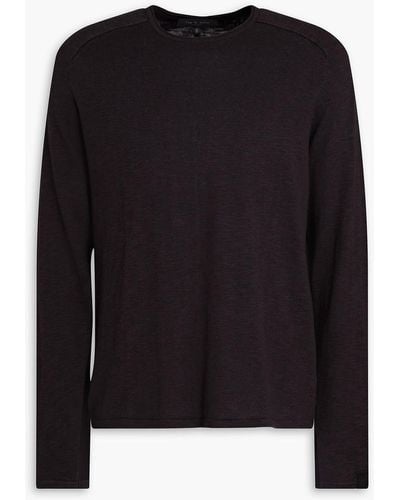 Rag & Bone Luke Cotton And Linen-blend Sweater - Black