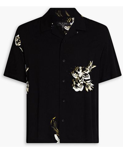 Rag & Bone Avery Floral-print Twill Shirt - Black