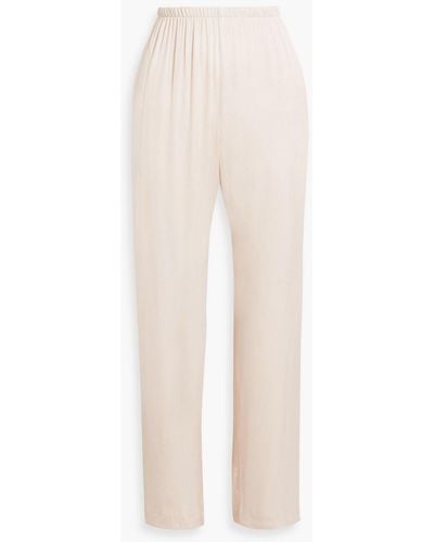 Iris & Ink Leah Satin Straight-leg Trousers - White
