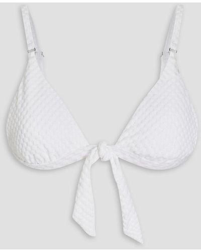 Seafolly Riviera Stretch-piqué Triangle Bikini Top - White