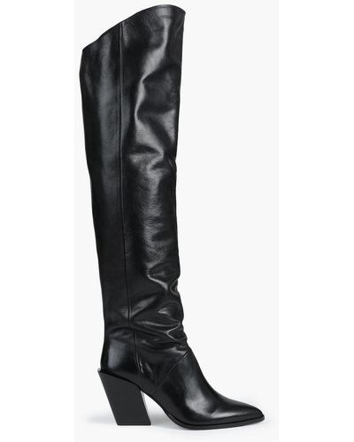 Rodebjer Lazar Leather Over-the-knee Boots - Black