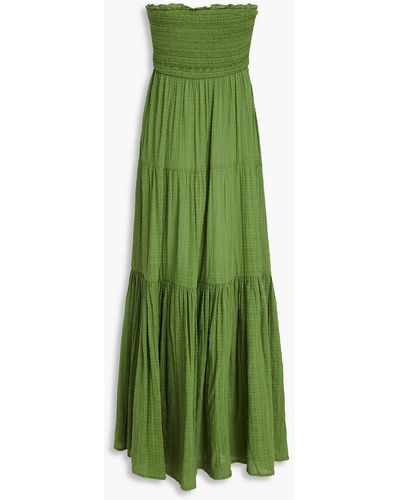 Veronica Beard Mckinney Strapless Cutout Cotton Midi Dress - Green
