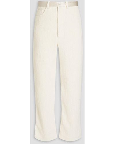 Nanushka Hose aus tweed mit satinbesatz - Weiß