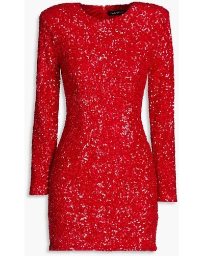 retroféte Nikki Sequined Tulle Mini Dress - Red