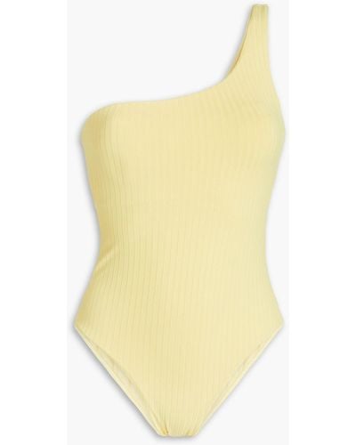 Melissa Odabash Palermo One-shoulder Ribbed Swimsuit - Yellow