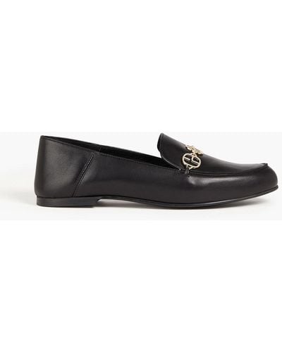 Claudie Pierlot Adelia Chain-embellished Leather Loafers - Black