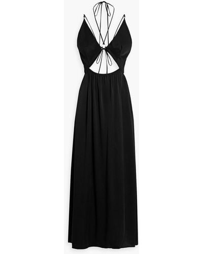 Bec & Bridge Casablanca Cutout Silk-satin Halterneck Maxi Dress - Black