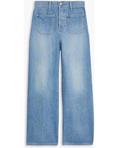Veronica Beard Grant hoch sitzende cropped jeans mit weitem bein - Blau