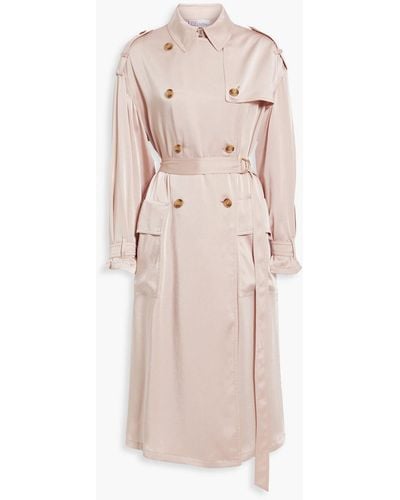 RED Valentino Belted Satin Trench Coat - Pink