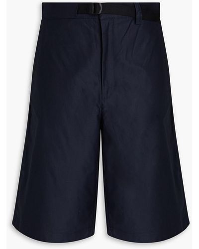 Maison Kitsuné Belted Cotton-twill Shorts - Blue