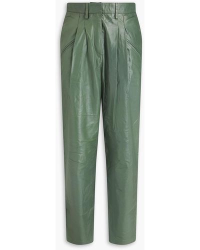 IRO Tobias Leather Tapered Pants - Green