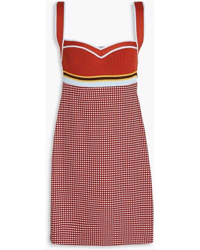 Marni Minikleid aus jacquard-strick und rippstrick - Rot