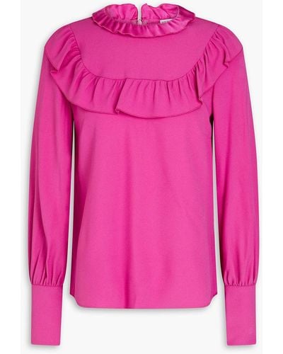 RED Valentino Ruffled Crepe Blouse - Pink