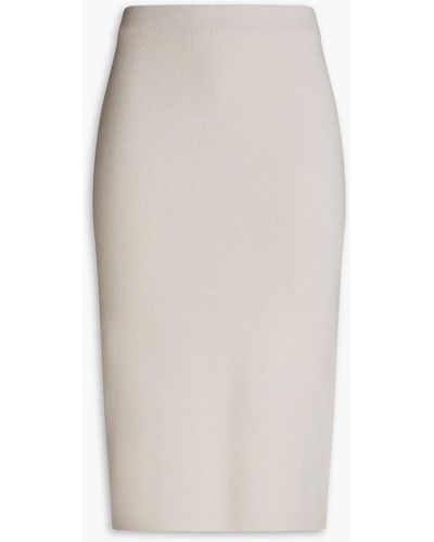 arch4 Honey Ribbed Cashmere Skirt - White