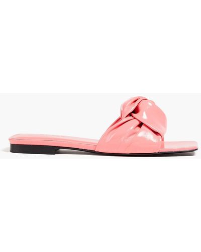 BY FAR Lina Twisted Patent-leather Slides - Pink