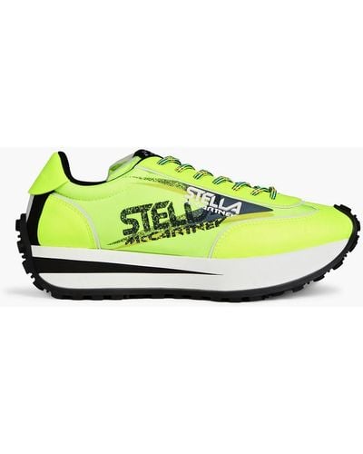 Stella McCartney Neon Logo-print Shell Sneakers - Green