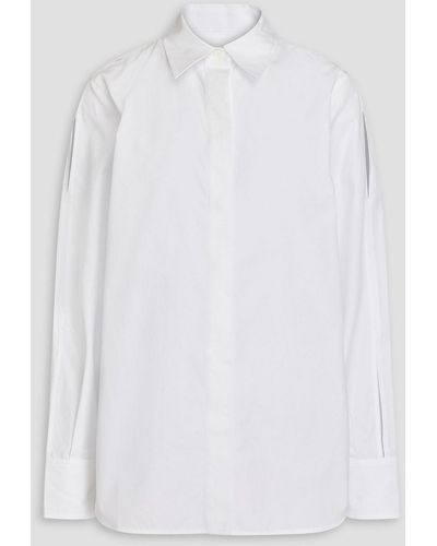 Helmut Lang Slash Cutout Cotton-poplin Shirt - White
