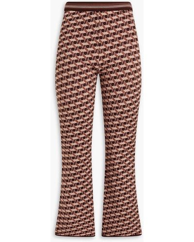 Diane von Furstenberg Juno Cropped Jacquard-knit Flared Trousers