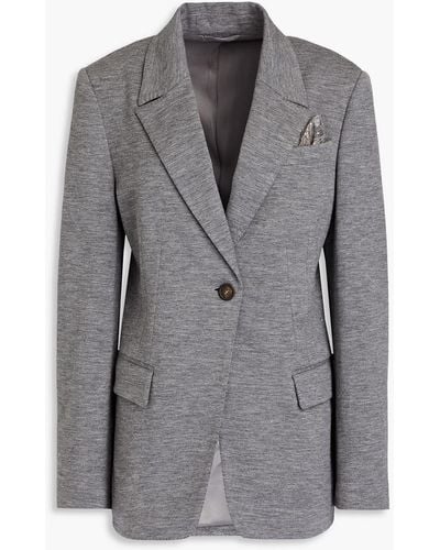 Brunello Cucinelli Stretch Wool Blazer - Grey