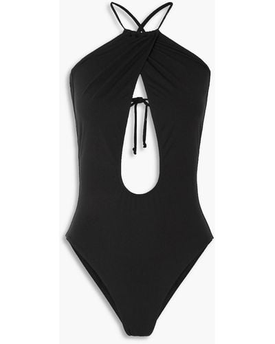 Leslie Amon Olympia Cutout Halterneck Swimsuit - Black
