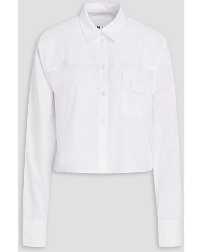 REMAIN Birger Christensen Cropped hemd aus baumwollpopeline - Weiß