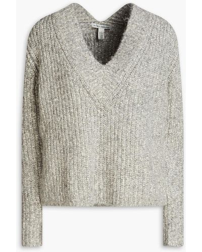 Autumn Cashmere Mélange Cotton-blend Sweater - Grey