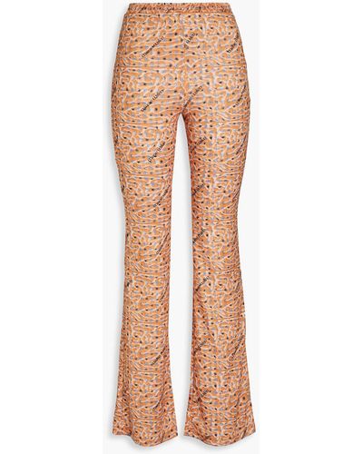 Maisie Wilen Contender Printed Jersey Flared Trousers - White