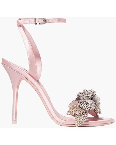 Sophia Webster Lilico Crystal-embellished Satin Sandals - Pink