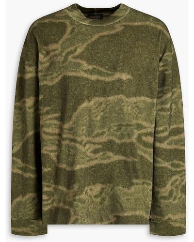 Yeezy Printed French Cotton-terry Sweatshirt - Green