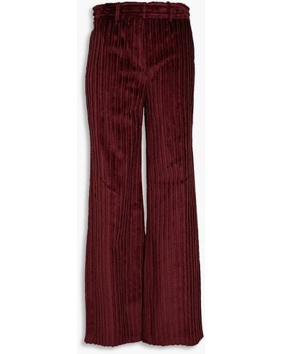 Victoria Beckham 70s Cotton-corduroy Wide-leg Trousers - Red