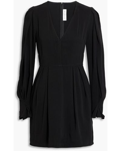 Victoria Beckham Pleated Shantung Mini Dress - Black