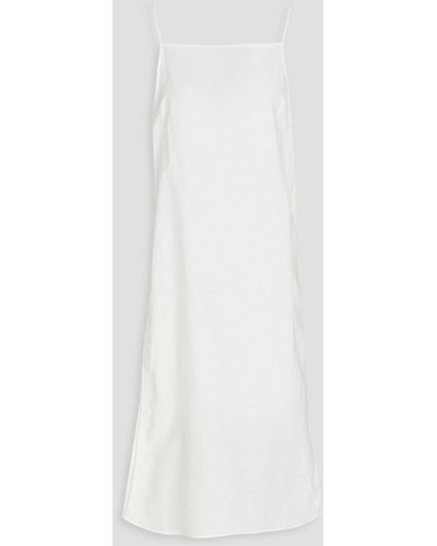 American Vintage Ilabird Cotton And Linen-blend Dress - White