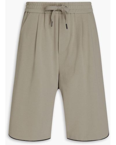 Brunello Cucinelli Shorts aus frottee aus einer baumwollmischung mit zierperlen - Weiß