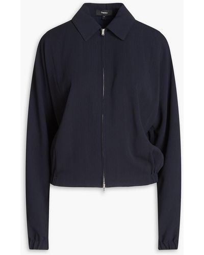 Theory Textured-crepe Jacket - Blue