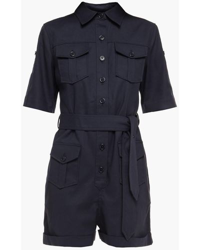 Equipment Belted Cotton-blend Twill Playsuit - Blue