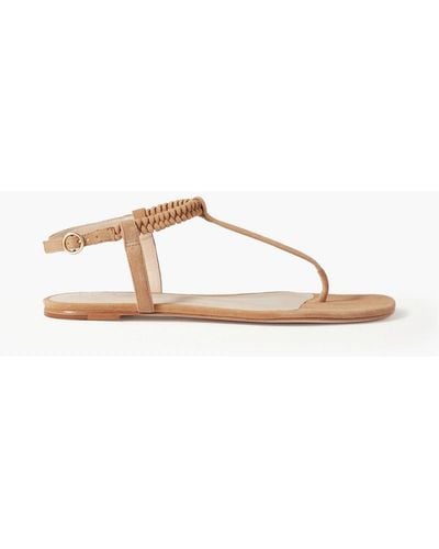 Porte & Paire Braided Suede Sandals - Natural