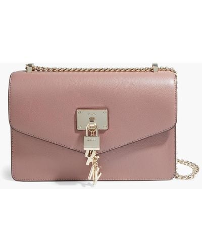 DKNY Elissa Appliquéd Pebbled-leather Shoulder Bag - Pink