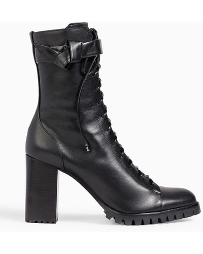 Alexandre Birman Evelyn Lace-up Leather Ankle Boots - Black