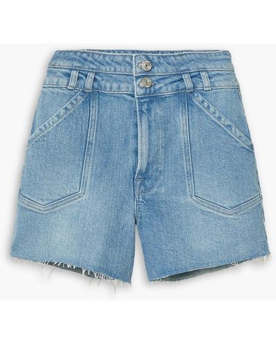 FRAME Frayed Denim Shorts - Blue