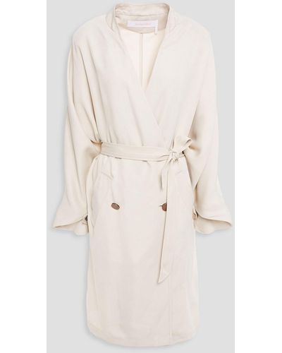 See By Chloé Double-breasted Cutout Twill Coat - Natural
