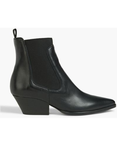 Sergio Rossi Carla Leather Ankle Boots - Black