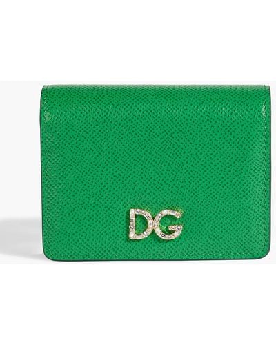 Dolce & Gabbana Pebbled-leather Wallet - Green