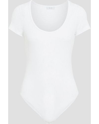 Iris & Ink Margaux Stretch-ecoverotm Jersey Bodysuit - White